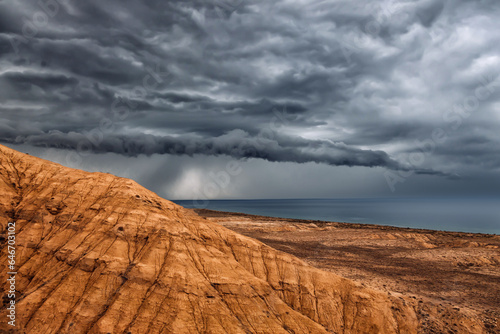 thunderstorm clouds over the mountains