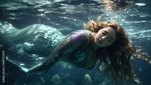 Mermaid under water