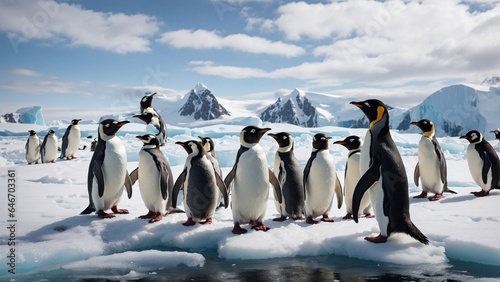 penguins on ice © Tony