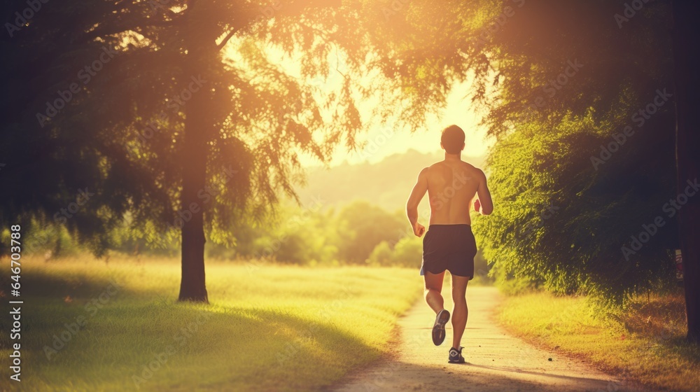 Embracing Health: Man's Outdoor Run for Fitness Embracing Health: Man's Outdoor Run for Fitness