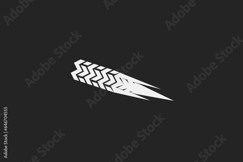 Illustration vector graphic of tire trail silhouette. Good for logo