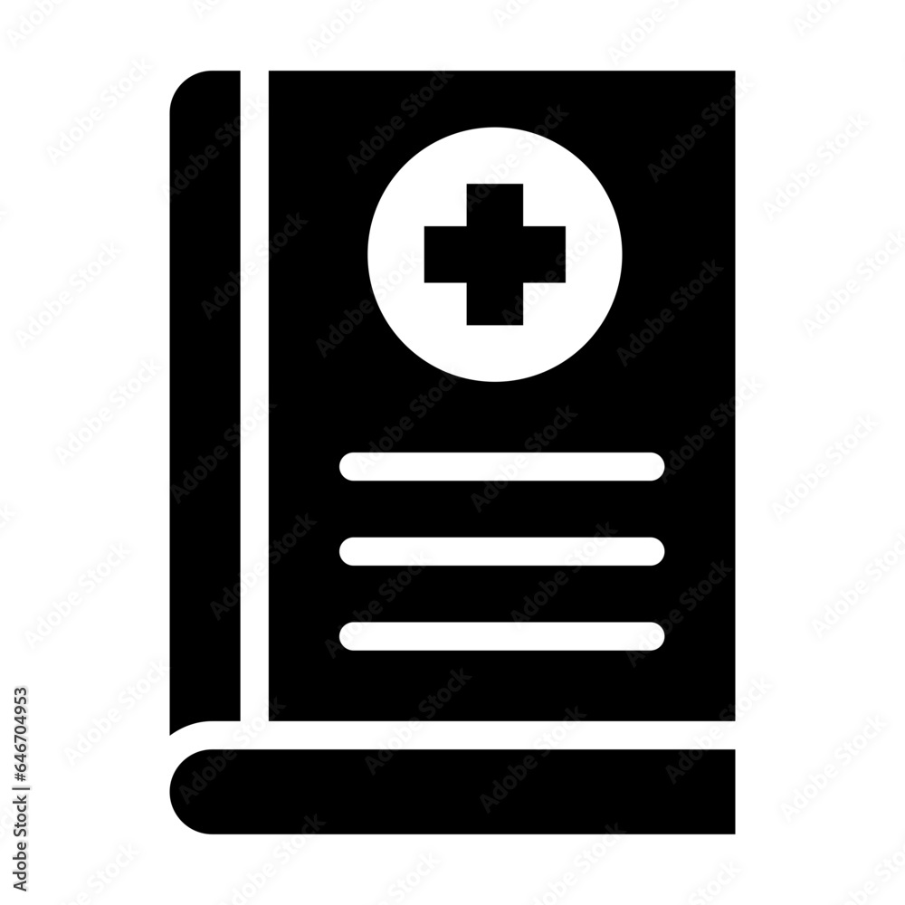 Medicine Book solid glyph icon Medicine Book solid glyph icon