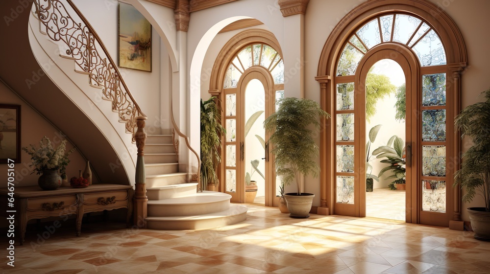 Advanced Modern Cozy Arch Door and Stairs