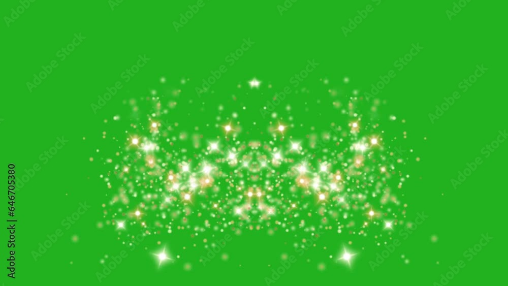 Loading effect with sparkles on green screen background