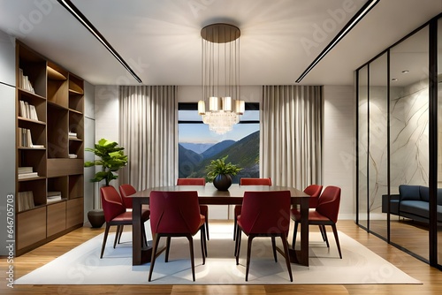 Interior design of modern dining room
