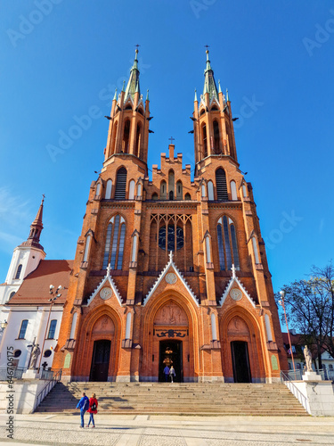 Bialystok, Poland May 1, 2023: Catholic cathedral, Basilica of Blessed Virgin Mary in the center of the old city Bialystok, Poland