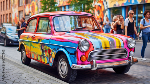 BERLIN GERMANY AUGUST 25 2014 People admire Colorful