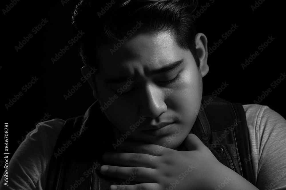 Ill man suffering with heart disease symptoms
Ill man suffering with heart disease symptoms
