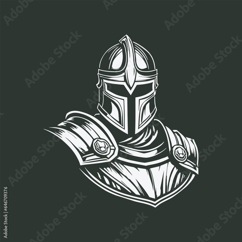 knight  soldier spartan  logo design vector icon