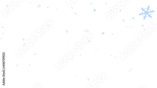 舞い散る雪の結晶_CGイラスト_透過素材
