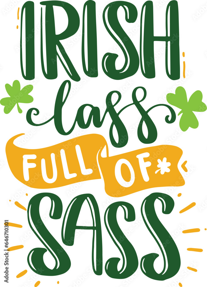 Fototapeta premium Happy St. Patrick's Day handwritten lettering quote for postcards, banners, invitation, posters, t-shirts. Vector illustration