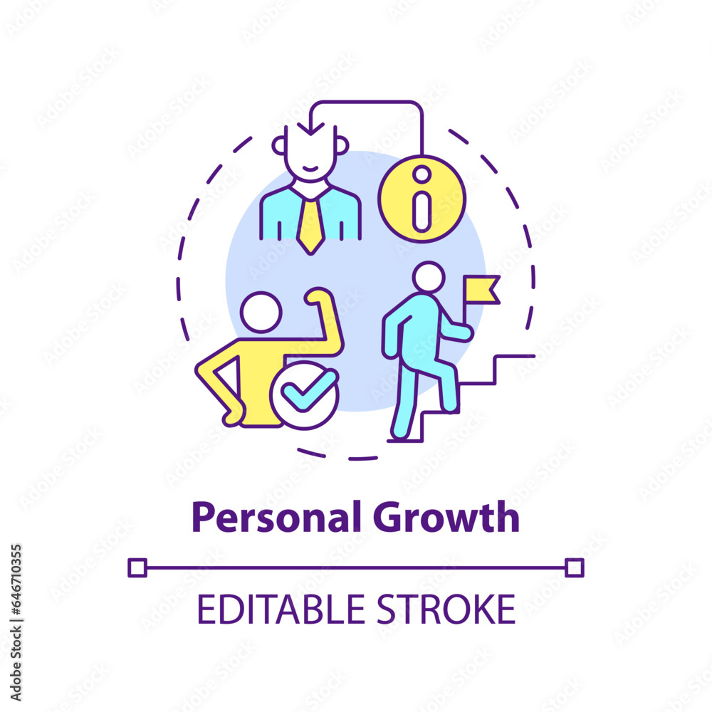 2D editable multicolor icon personal growth concept, isolated vector, mindful entrepreneurship thin line illustration.