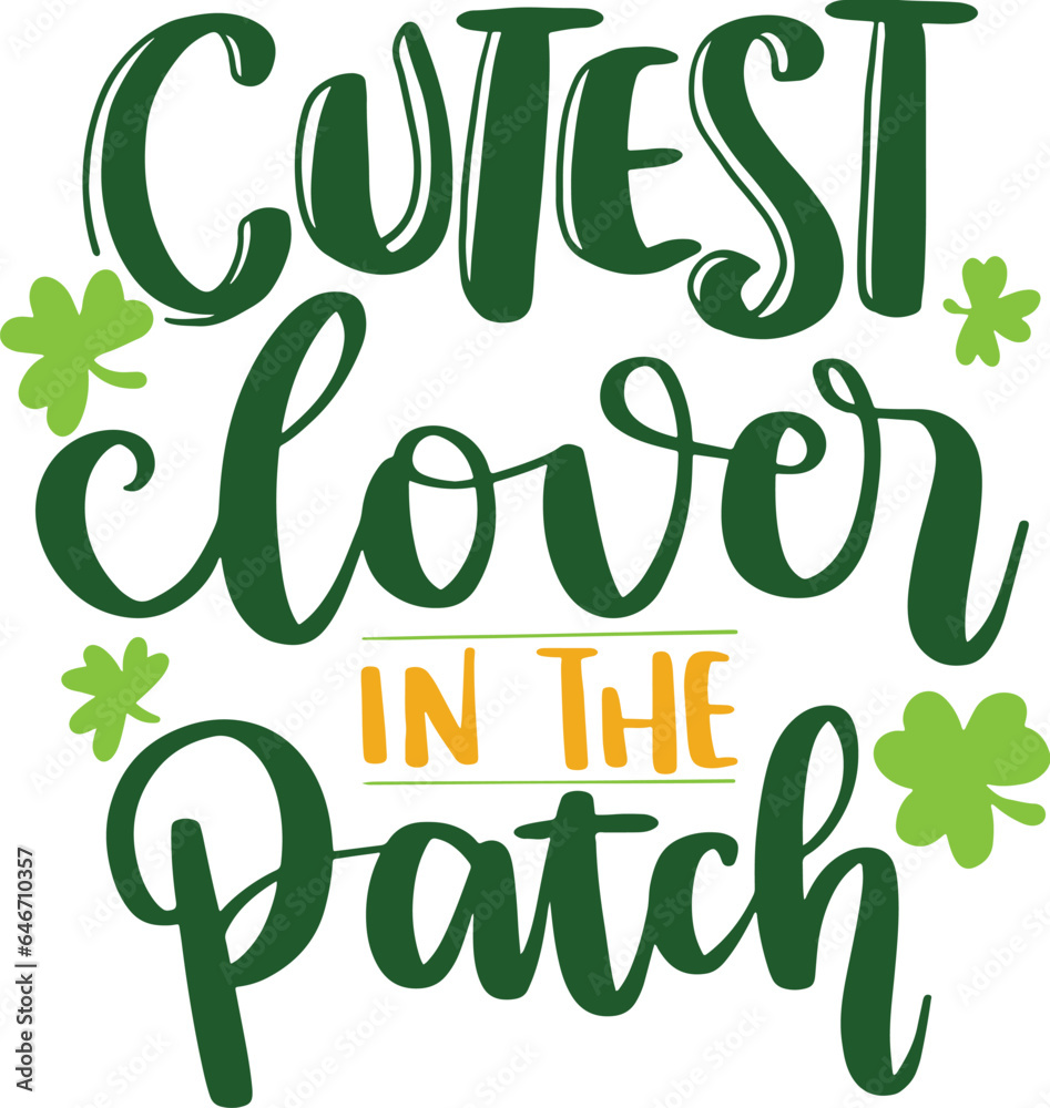 Fototapeta premium Happy St. Patrick's Day handwritten lettering quote for postcards, banners, invitation, posters, t-shirts. Vector illustration
