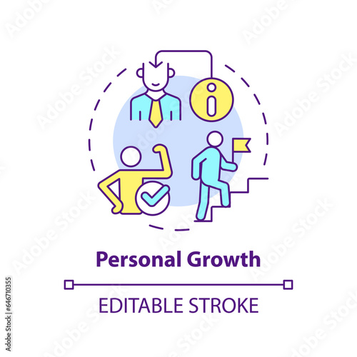 2D editable multicolor icon personal growth concept, isolated vector, mindful entrepreneurship thin line illustration.