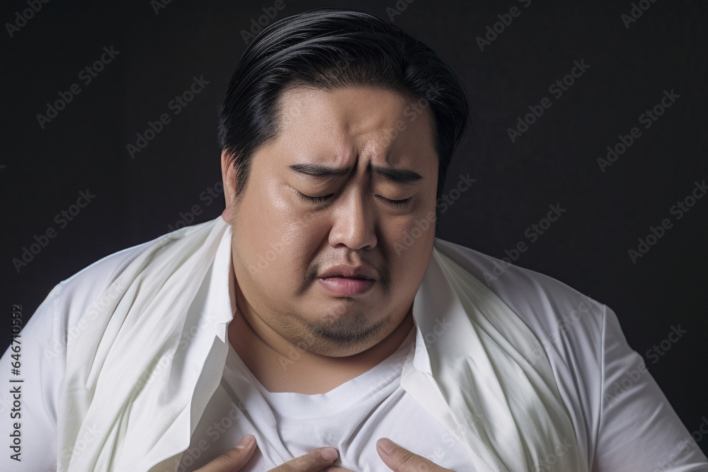 Ill man suffering with heart disease symptoms
Ill man suffering with heart disease symptoms