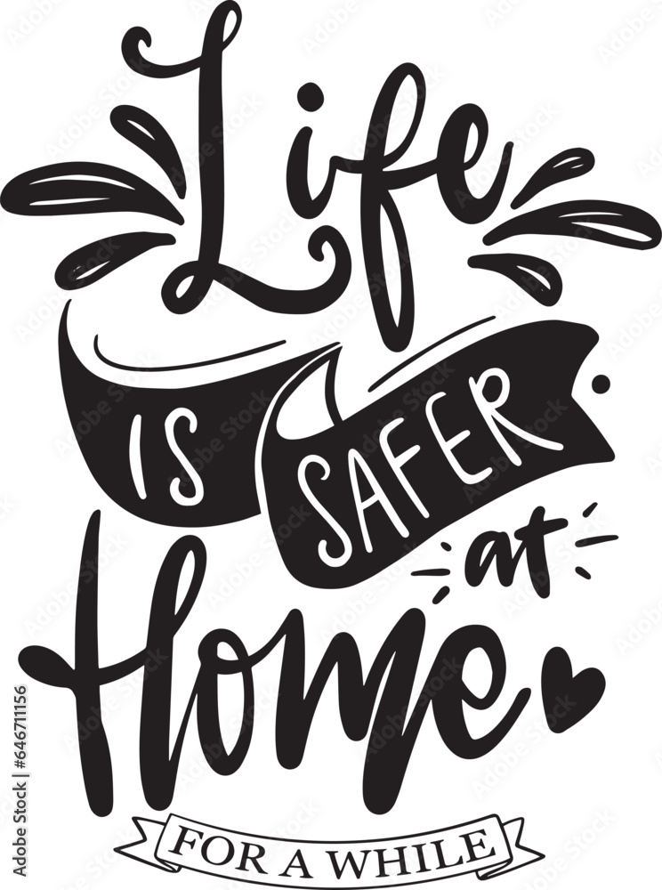 Fototapeta premium Stay home, stay safe poster design vector. Stay home lettering quotes.