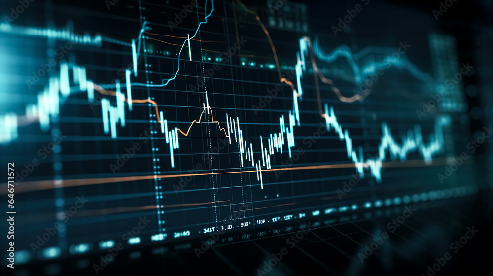 Colorful virtual business finance graph, generative AI. Colorful virtual business finance graph, generative AI.