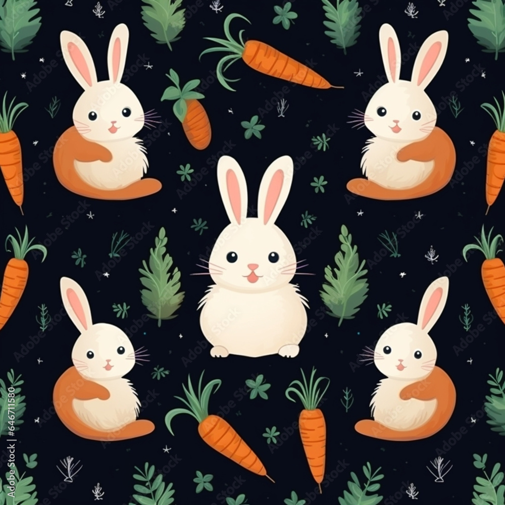 Fototapeta premium seamless pattern with rabbits