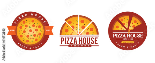 pizza italian food logo template