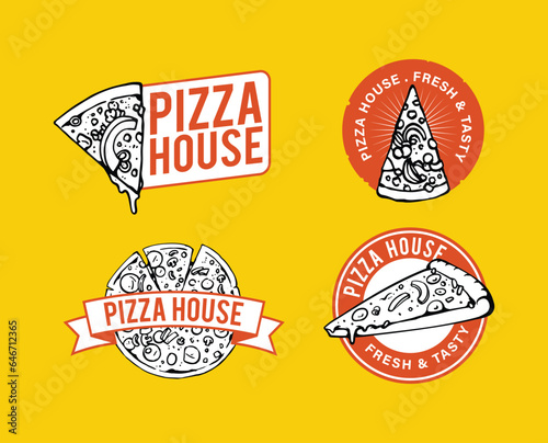 pizza italian food logo template