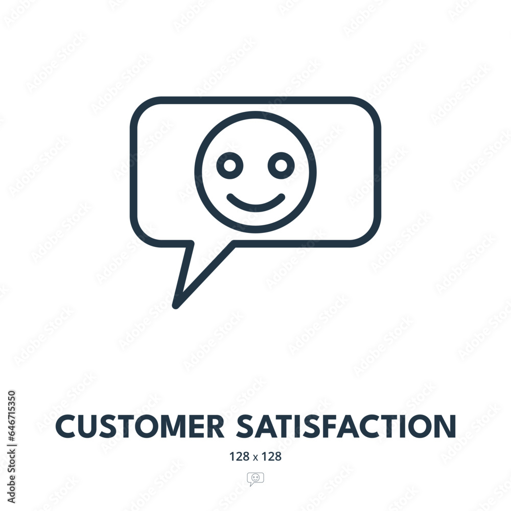 Customer Satisfaction Icon. Feedback, Rating, Review. Editable Stroke. Simple Vector Icon