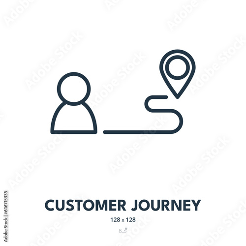Customer Journey Icon. Purchase, Buyer, Consumer. Editable Stroke. Simple Vector Icon