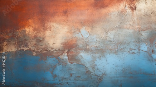 Beautiful Abstract Grunge Decorative  red brown blue Stucco Wall Background. Art Rough Stylized Texture Banner With Space For Text  Generative AI