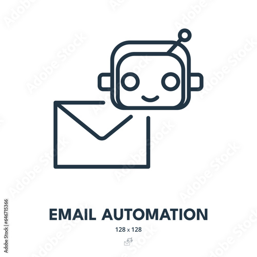 Email Automation Icon. Newsletter, Letter, Message. Editable Stroke. Simple Vector Icon