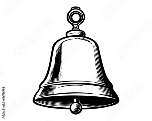Bell alert icon isolated on white background, black alarm vector illustration symbol, ring web signal