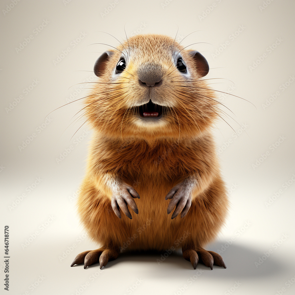 3d cartoon cute capybara