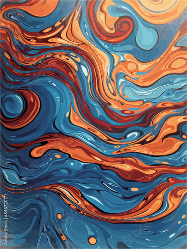 Fluid Serenity Abstract any Color Design with Vector