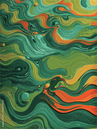 Fluid Serenity Abstract any Color Design with Vector
