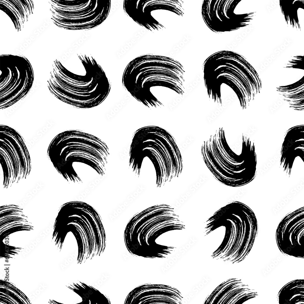 Seamless pattern with black wavy grunge brush strokes Seamless pattern with black wavy grunge brush strokes