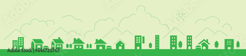 cityscape Landscape vector line illustration