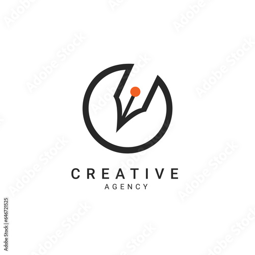 Pen tool logo design template