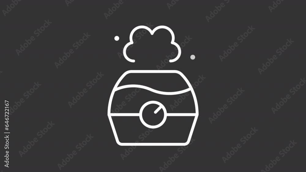 White simple thin line animation of air humidifier, HD video with ...