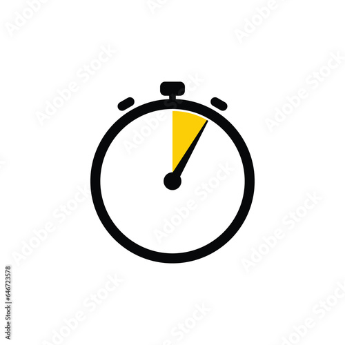 5 Minutes Analog Clock Icon white background.