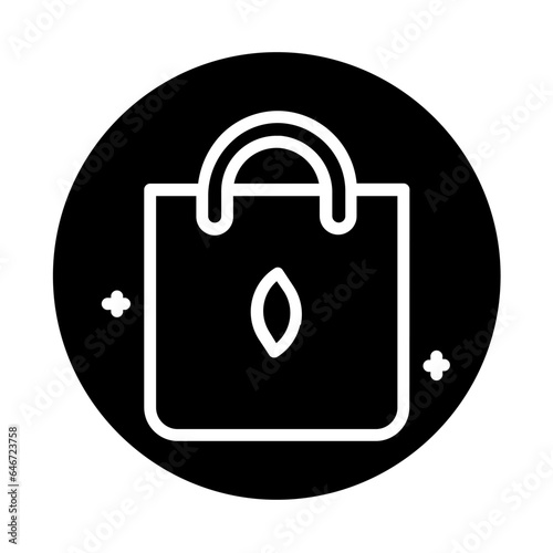 eco totebag of earth day solid icon 