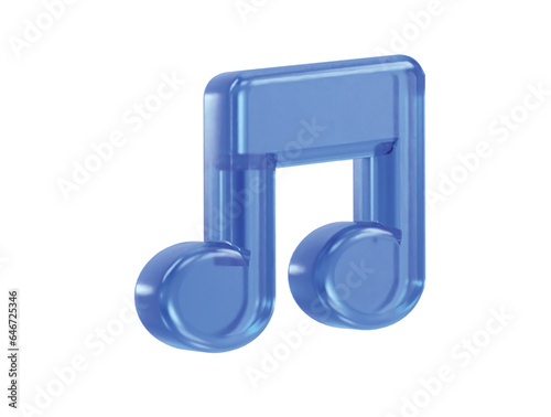 Music icon 3d rendering transparent element