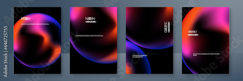 Vector gradient abstract colorful poster template design
