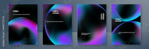 Cover gradient poster background. Abstract fluid design. Color mesh effect for brochure, poster or flyer. Dynamic A4 concept for advertising. Vibrant liquid templates. Vector illustration
