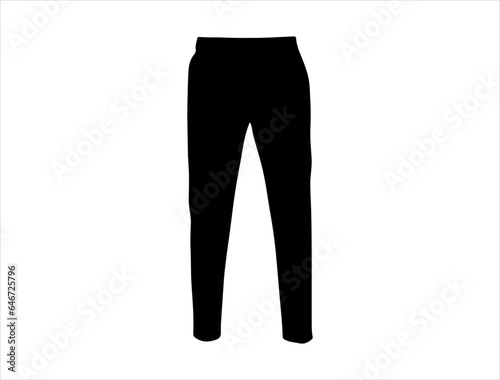 Pant silhouette vector art white background