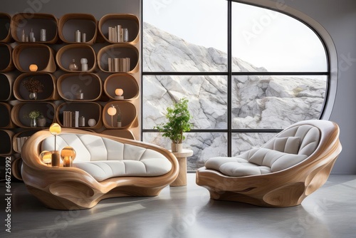 modern luxury reading room with light natural materials © Fred