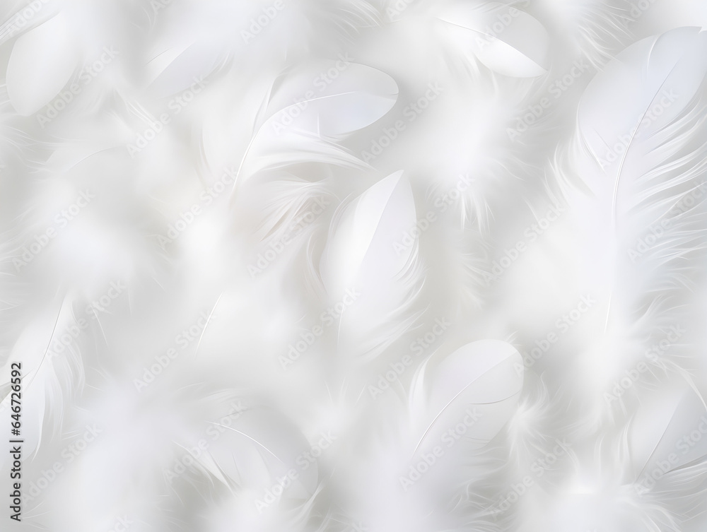 Obraz premium Close up White feather background