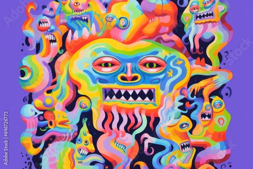 Mexican Folklore Inspired Kaleidoscope Monster Illustration