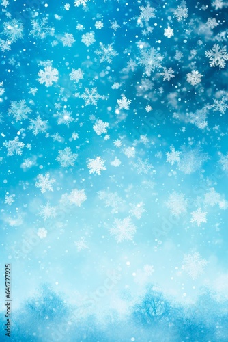 Empty dark winter scene with snowflakes. Winter background. 