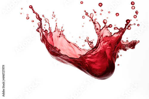 red wine splash isolated white background