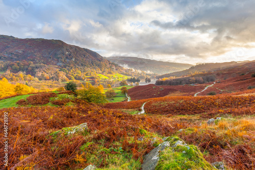 Autumn at Rydal Water in the Lake District. Cumbria, UK. photo