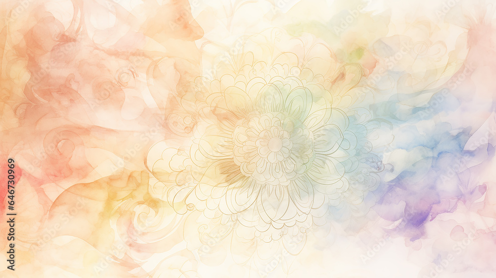 background spectrum floral ornament vintage wallpaper in multi-colored soft color design. copy space blank