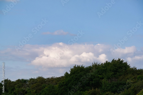 High Angle View of Sharpenhoe Clappers Landscape Countryside Luton City, England UK. photo